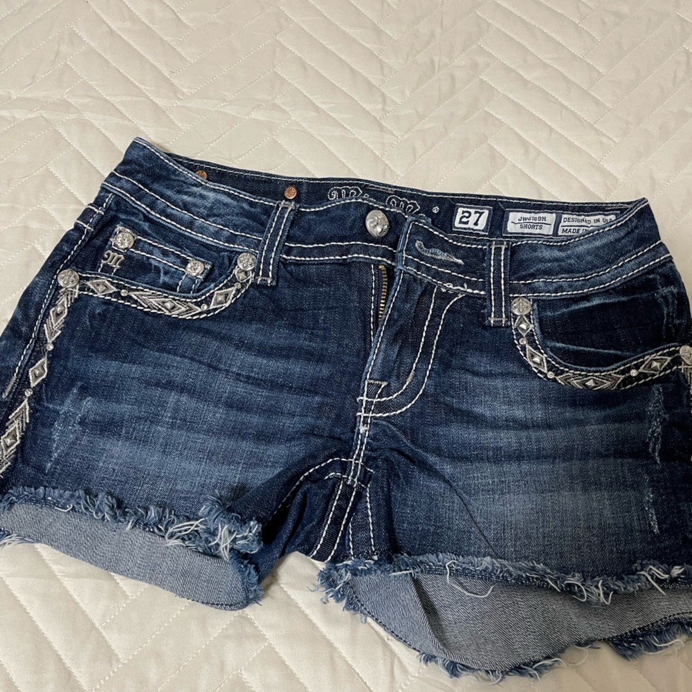 Miss Me Blue Denim Shorts
